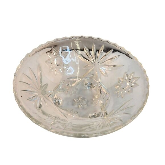 Vintage Serving Dish & 4 Matching Bowls Set Anchor Hocking Star of David Clear P - Picture 12 of 13